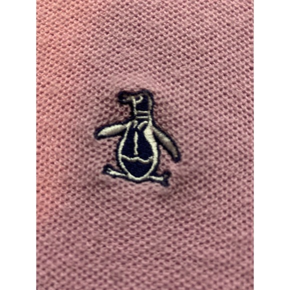 Original Penguin Mens Colorblock Sweater Pink Navy Merino Wool Blend Large - Picture 6 of 7